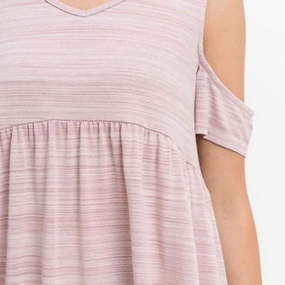 Mauve Cut Out Baby Doll Top - Picture 5 of 6